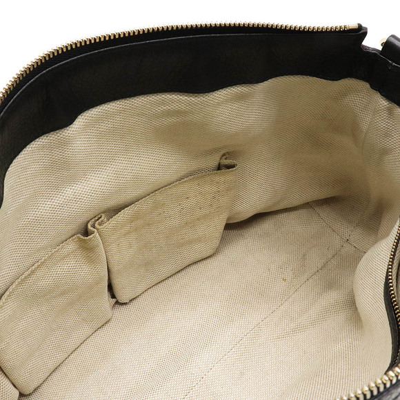 Gucci Soho Interlocking G Handbag Tassel Fringe Leather Black - Picture 5 of 8